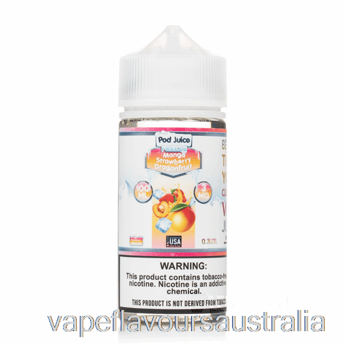 Vape Nicotine Australia FREEZE Mango Strawberry Dragonfruit - Pod Juice - 100mL 12mg